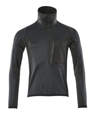 Fleecetrøje, kort lynlås,moderne pasform