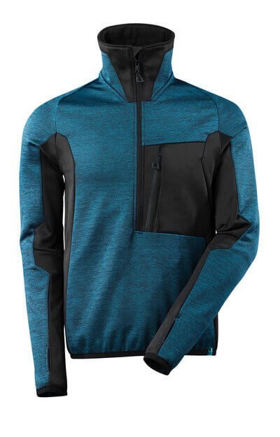 Fleecetrøje, kort lynlås,moderne pasform